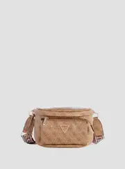GUESS Women's Beige Power Play Mini Sling Bag