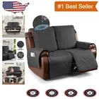 Durable and Comfortable Recliner Sofa Cover with Elastic Straps - Charcoal Gray