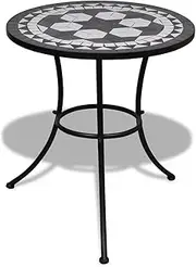 vidaXL Mosaic Table Black and White Balcony Garden Craft Outdoor Furniture