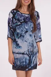 Petina Shift 3/4 Slv Dress--VER-PET-STP