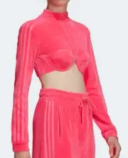 Adidas Originals x Jeremy Scott Women's Cropped Track Top, Size M Solar Pink