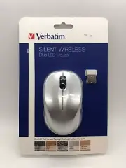 Verbatim Silent Wireless-Blue LED Mouse - Silver