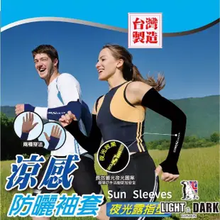 【LIGHT & DARK】-2件-台灣製-夜光露指型防曬袖套-抗UV(吸濕排汗)