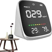 Air Monitor Indoor - Rechargeable Air Quality Meter,PM2.5, Temperature, and Humidity Measurement Tool with LED Digital Display for Home School