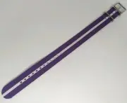 Easy Pass Thru Timex Camper ONE PIECE Fits any 20mm Watch Band Purple with White