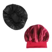 2 Pcs Black Bandanas Sleep Caps Hair Hat Man Bonnet for Women Care Bonnets