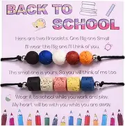 [CERSLIMO] Back To School Bracelet for Girls Boys - Natural Volcanic Stone Bracelets, Adjustable Bracelet for School Girls Boys Daughter Son, First Day of School Gifts Stuff Supplies