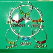 Set of 6 Christmas Holiday Wine Glass Charms Pendant Markers Party Favors New!