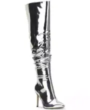 INC Womens Silver Slouch Iyonna Pointed Toe Stiletto Zip-Up Heeled Boots 9.5 M