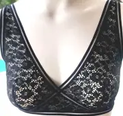 Victoria Secret Rare Vintage bralette M Unlined Black Lace Soft Back Close