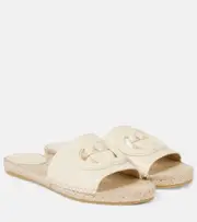 [Gucci] Gucci Gucci Cut leather espadrilles slides AU 7 white