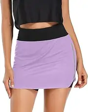 [RPLIFE] Magic School Exercise Skort, Ladies Tennis Skirts with Shorts，Womens Fashion, Wisteria, Small