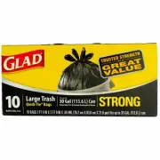 Glad Quick TieTrash Bags, Large, 10 Count