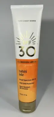 Bath & Body Works Tahiti Isle Sunscreen Lotion SPF 30 UVA/UVB 6oz NEW