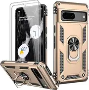 LUMARKE for Google Pixel 7 Case with Screen Protector,Pass 16ft. Drop Tested Military Grade Cover with Magnetic Ring Kickstand,Protective Phone Case for Google Pixel 7 Yellow