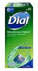 Dial Antibacterial Bar Soap 6 Pack Mountain Fresh Odor Protection 1.6 oz