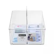 1PK Boxsweden Crystal 35x22cm Caddy 2 Compartment Storage Organiser Holder Clear