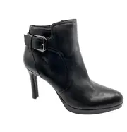 Tatum Leather Buckle Detail Dress Booties Women’s Size 8 $145