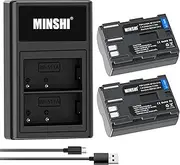 MINSHI BP-511/511A (2 Pack) + Quick Charger Set Replacement Battery Compatible with Canon EOS 5D【7.4V 2500mAh】 High Performance Compatible Camera Battery 2023LF