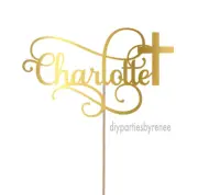 Cake Topper - Religious - 20+ Colours - NEXT DAY POST - Any Name & Cross