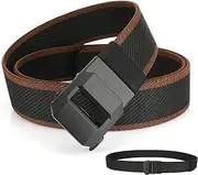 [Generic] Exteriorm-U Belt, Men's Nylon Ratchet Belt, Tactical Belts with Slide Buckle, Elastic Stretch Waist Belts Adjustable Quick Release Buckle, for Home Work Hiking Camping
