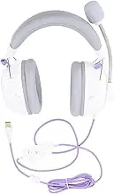 6X Resolution Gaming Headset with Noise Canceling Microphone, HiFi Surround Sound USB Headset for Convenient Gaming Experience Anytime, Anywhere with Custom EQ (White)