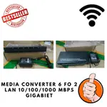 媒體轉換器 6 FO 2 LAN 10/100/1000MBPS GIGABITE