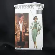 Butterick Pattern 6513 Dress Unlined Long Jacket Sz 12 14 16 UNCUT Vtg 1991