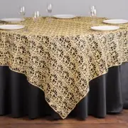 54" X 54" CHEMICAL LACE TABLE OVERLAY SQUARE TABLECLOTH SEQUIN COVER EVENT USA