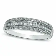 0.25 CT. T.W. Baguette Natural Diamond Band in Solid 10K White Gold