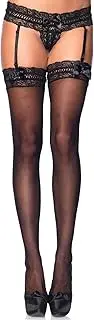 [Leg Avenue] womens 1107 Lace Garter G-string and Stockings Hosiery