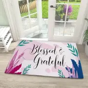 Welcome Mats Indoor Front Door Mats for Home Entrance, Blessed and Grateful