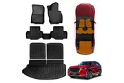 Front Rear Floor Mats Boot Liner for Mazda CX-80 CX80 2024-Onwards All Weather Heavy Duty Cargo Car Trunk Luggage Tray