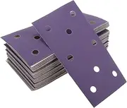 X AUTOHAUX Sandpaper Hook & Loop Sanding Sheets 7.09Inch x 3.74Inch Purple 50 Pcs P320 Rectangular Flocking 8 Hole Efficient Grinding and Polishing