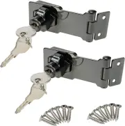 Keyed Hasp Lock 3 Inch Black Twist Knob Keyed Locking Hasp Keyed Alike - 2Pcs