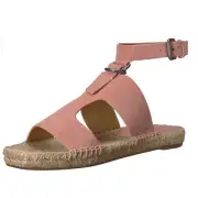 Splendid Womens Farley Espadrille Sandals Ankle Strap Buckle Blush Suede 8.5