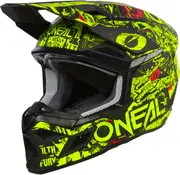 ONeal 3SRS Attack, motocross helmet kids , color: Matt Black/Neon-Yellow/Red , size: XL