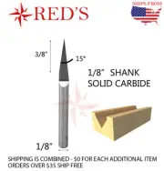 Tideway Solid Carbide C4 RC20801101 15 DEG X 1/8 DIA Carving Bit CNC router bit