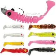 Delalande Skeleton 14cm Soft Plastic Lure Ribbed Body with Paddle Tail