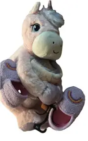 Your Zone Huggable Plush Unicorn And Throw Set With Rainbow Slippers Toddler 7/8