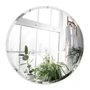 Round Mirror, 22 Inch Circle Frameless Mirror, Beveled Bathroom Mirror, Round