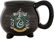 Silver Buffalo Harry Potter House Slytherin Crest Caldron Ceramic 3D Sculpted Mug, 20 oz