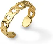 [Claddagh Gold] 10K and 14K Gold Cuban Chain Link Toe Ring Available in Yellow, Rose and White Gold