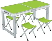BAOJUHUIKANG Portable Lift and Foldable Table, Outdoor Aluminium Alloy Camping Picnic Table and Chairs Three Height Adjustable for Indoor and Outdoor Use
