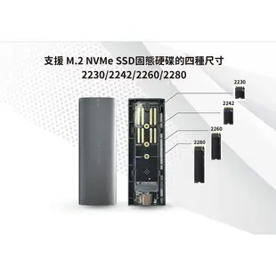 M.2 NVME SSD固態硬碟外接盒(USB 3.1 Type-C) 快速簡易拆裝 免工具安裝 (8.8折)