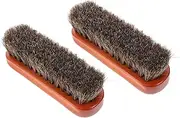 PACKOVE 2pcs Horsehair Shoe Brush Soft Bristle Polishing Cleaning Brushes for Handle for Durable Use for Boots Footwear Maintenance