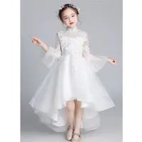 在飛比找ETMall東森購物網優惠-兒童鋼琴氣質生日白紗裙秋季禮服
