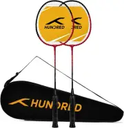 HUNDRED POWERTEK 100 (Set of 2) Badminton Racket with Full Cover