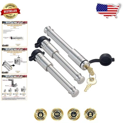 American-Made 3 Pack Hitch Lock Pins for 2" & 2.5" Receivers - Durable & Secure