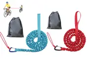 2pcs Bike Tow Rope MTB Elastic Belt Cycling Stretch Pull Strap for Long Ride Going Uphill-Red and Blue